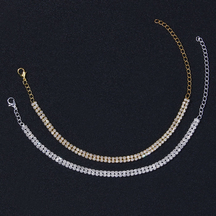 Jewelry WholesaleWholesale double row full drill crystal foot chain JDC-AS-XinS014 Anklets 心饰 %variant_option1% %variant_option2% %variant_option3%  Factory Price JoyasDeChina Joyas De China