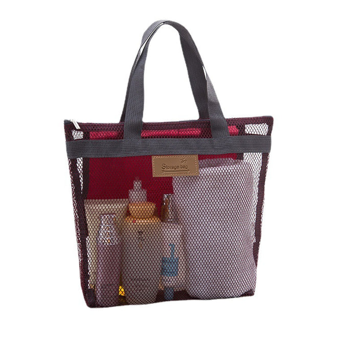 Wholesale Portable Mesh Travel Beach Bag Cosmetic Bag JDC-HB-NaJ001