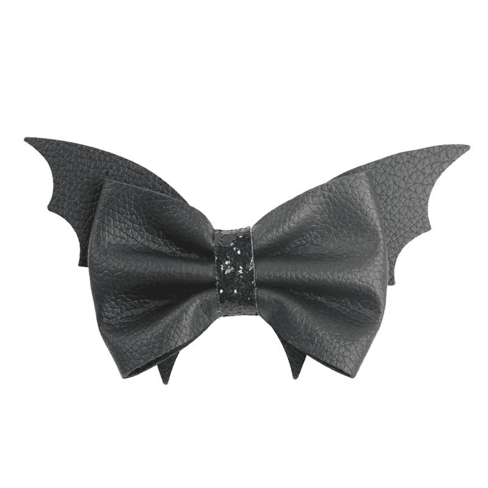 Clips de cabello al por mayor de cuero Bat negro Halloween Moq≥5 JDC-HC-HAIS002