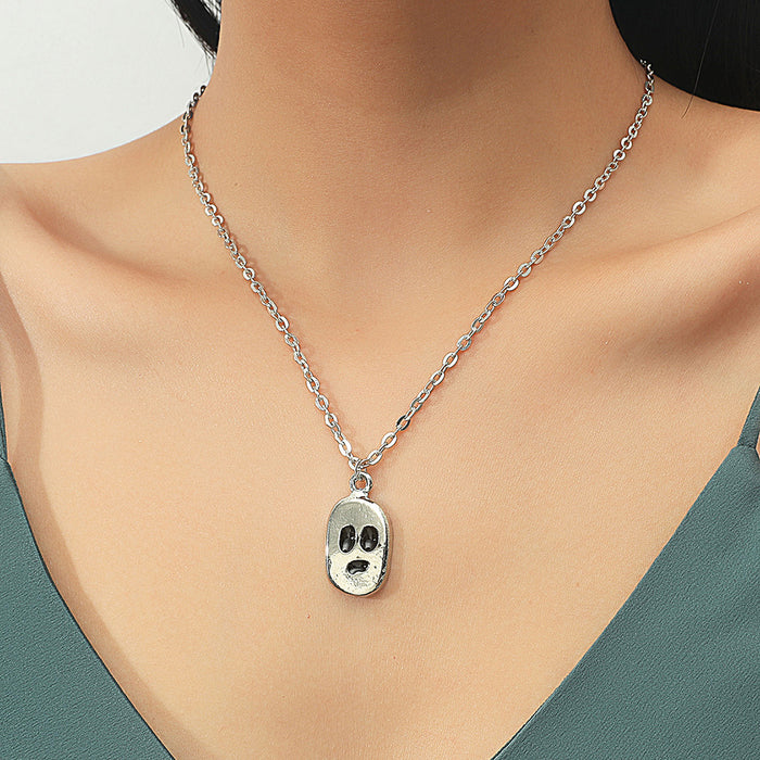 Wholesale Necklace Alloy Halloween Ghost Face Double Layer Clavicle Chain JDC-NE-A121