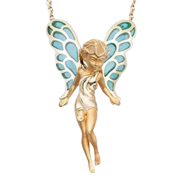 Wholesale Alloy Fashion Temperament Butterfly Fairy Necklace MOQ≥2 JDC-NE-XunO024