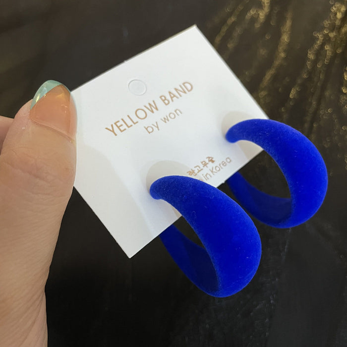 Wholesale Earrings Silk Yarn Simple C Type Vegetable Velvet JDC-ES-AX002