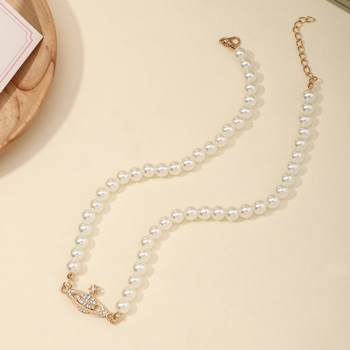 Wholesale alloy creative popular temperament pearl necklace JDC-NE-E327