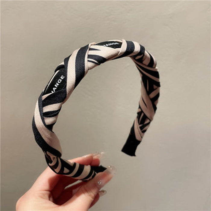 Wholesale cloth striped floral headband (F) MOQ≥2 JDC-HD-PuZuan001