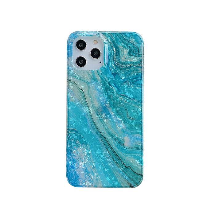 Wholesale Phone Case Silicone Blue Shell Pattern Marble JDC-PC-SC041