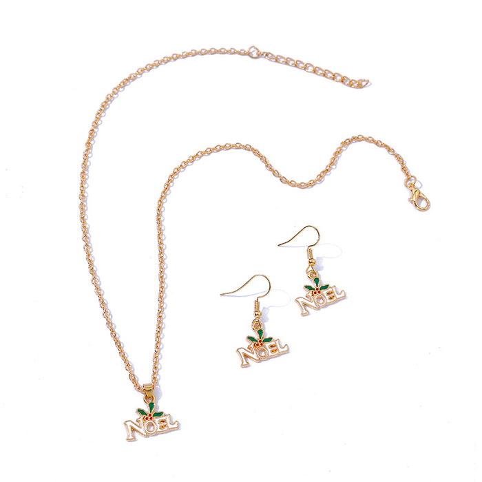 Wholesale Necklaces Alloy Christmas Collection Necklace Earrings Set MOQ≥2set JDC-NE-KaiWei009
