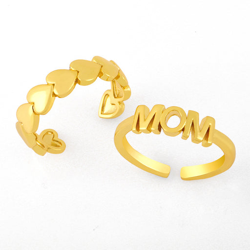 Jewelry WholesaleWholesale glossy vintage love mother's day letter copper open ring JDC-RS-Duor001 Rings 翱昇 %variant_option1% %variant_option2% %variant_option3%  Factory Price JoyasDeChina Joyas De China