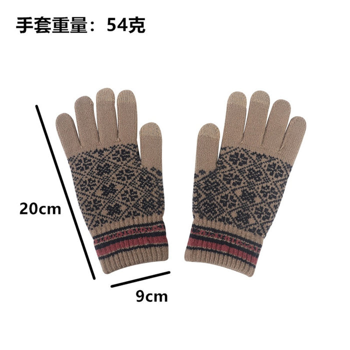 Wholesale Gloves Wool Jacquard Hat Scarf Knit 3 Pieces Set MOQ≥2 JDC-GS-JunC001