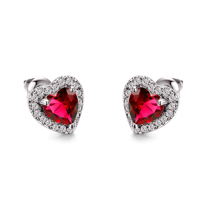 Wholesale Love Diamond Stud Earrings Design Sense Crystal JDC-ES-JYS012