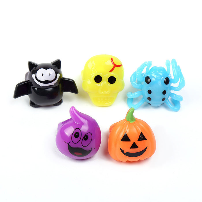 Wholesale Ring TPR Halloween Glowing Ghost Ring MOQ≥2 JDC-RS-HaiP004
