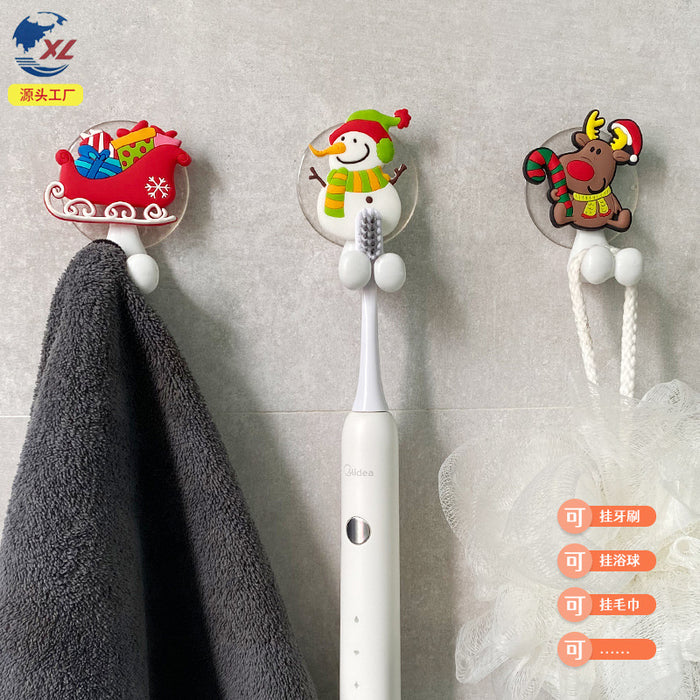 Soporte de cepillo de dientes al por mayor PVC Christmas lindo dibujos animados MOQ≥2 JDC-Thr-Zhil005