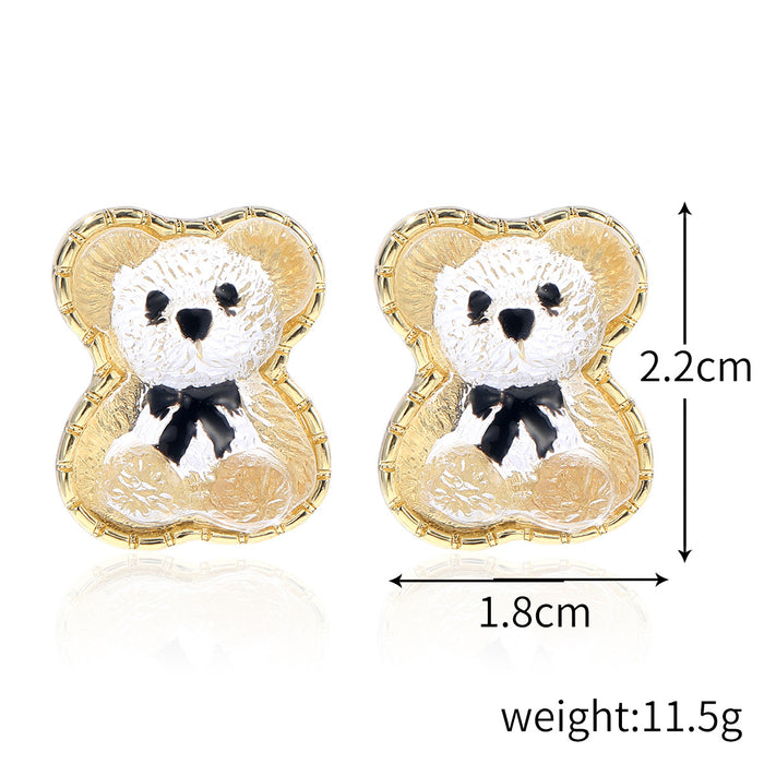Wholesale Cute Pearl Rabbit Pendant Earrings Set JDC-ES-JiaYi003
