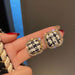 Jewelry WholesaleWholesale Silver Needle Rhinestone Alloy Check Earrings JDC-ES-XC345 Earrings 夏晨 %variant_option1% %variant_option2% %variant_option3%  Factory Price JoyasDeChina Joyas De China