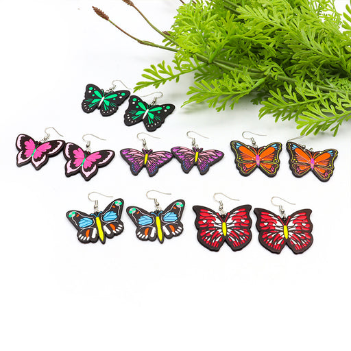 Jewelry WholesaleWholesale Butterfly Personality Exaggerated Acrylic Large Butterfly Ring JDC-ES-Songx029 Earrings 淞香 %variant_option1% %variant_option2% %variant_option3%  Factory Price JoyasDeChina Joyas De China