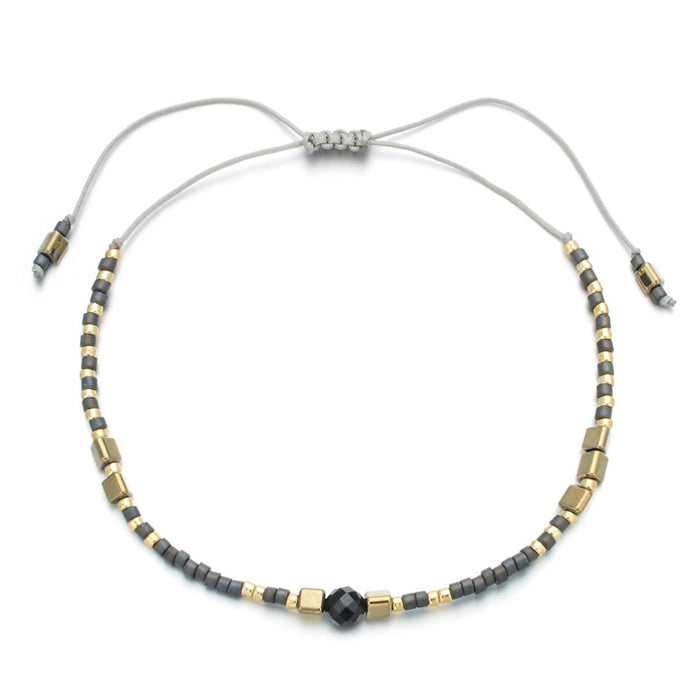 Wholesale Bracelet Rice Beads Natural Stone Handmade Beaded Couple JDC-BT-QiQi001