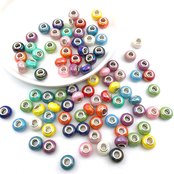 Wholesale Bracelet Resin Random 10 Color Beads Big Hole DIY Beads MOQ≥2 JDC-BT-ZhongF002