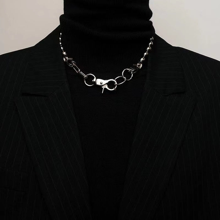 Wholesale Necklace Alloy Splice Buckle Hip Hop Clavicle Chain JDC-NE-XiaEr002