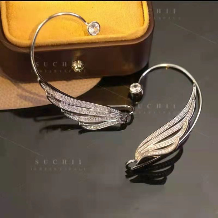 Wholesale feather ear hook ear clip no pierced wearing earrings JDC-ES-Xinx005