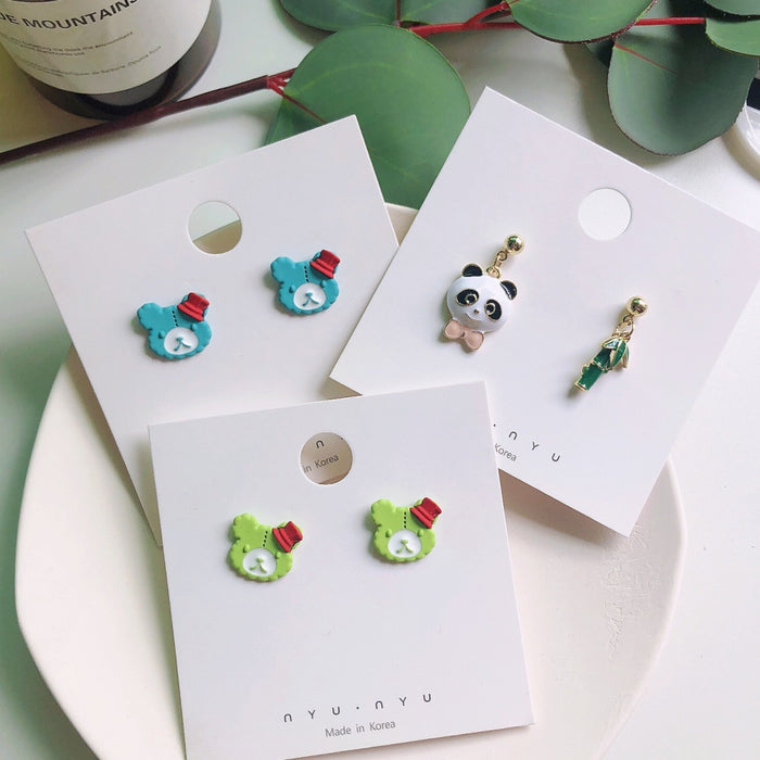 Wholesale Alloy Panda Bamboo Earrings JDC-ES-MoN011