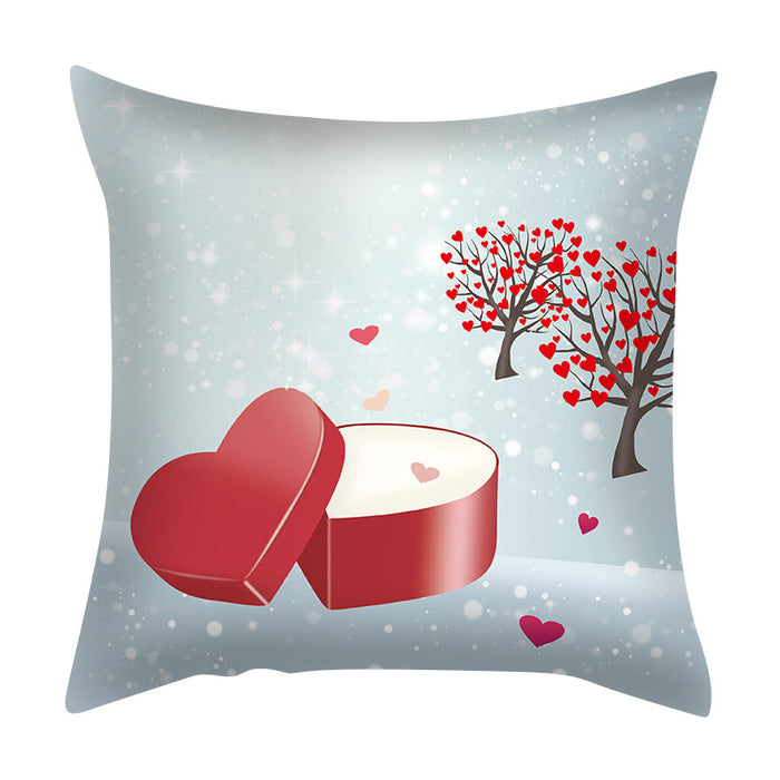 Wholesale Valentine's Day Series Printed Peach Skin Pillowcase MOQ≥2 JDC-PW-Aisha009