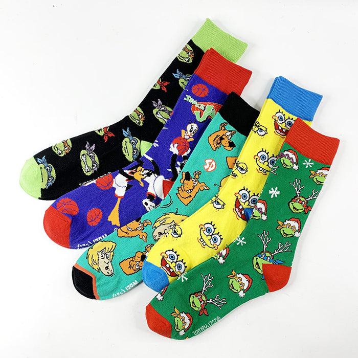 Wholesale Socks Cotton Cartoon Alphabet Medium Tube Socks (M) JDC-SK-YiYan021