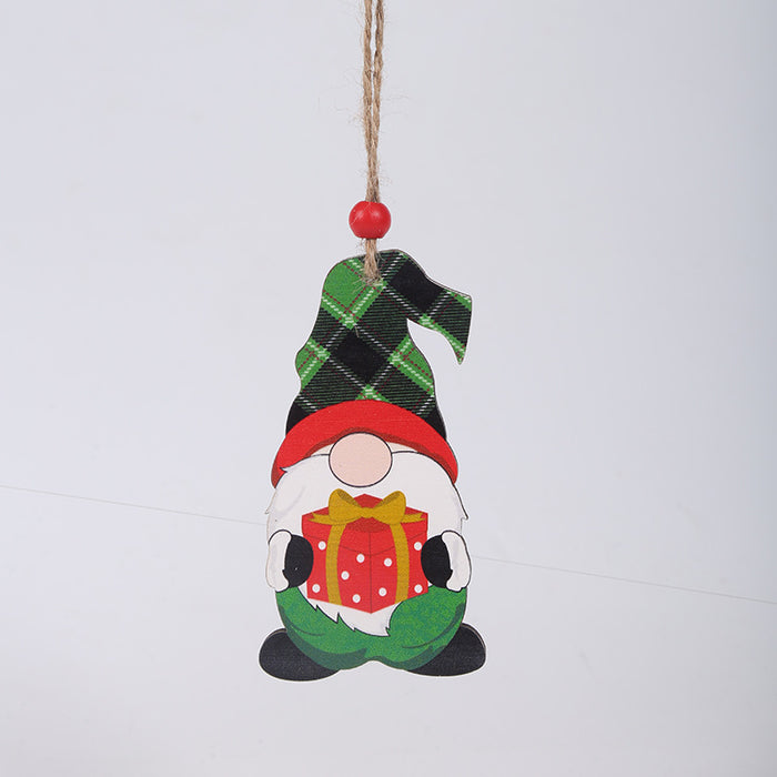 Wholesale Decorative Christmas Wooden Small Pendant MOQ≥2 JDC-DCN-QiaoC008