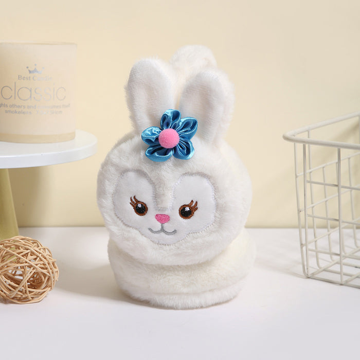 Wholesale Earmuff Thick Plush Windproof Warm Retractable Cartoon Rabbit MOQ≥2 JDC-EF-JiaH001