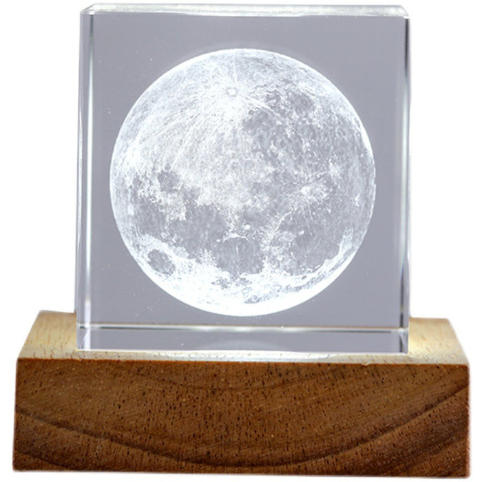 Ornamento de luz LED de escritorio de luna transparente de cristal al por mayor jdc-os-jincc001