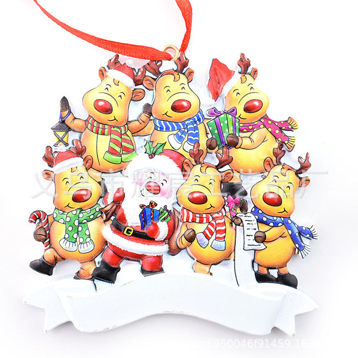 Nombre de bricolaje de Navidad al por mayor etiqueta Family Resin Crafts 12pcs JDC-DCN-YAOC002