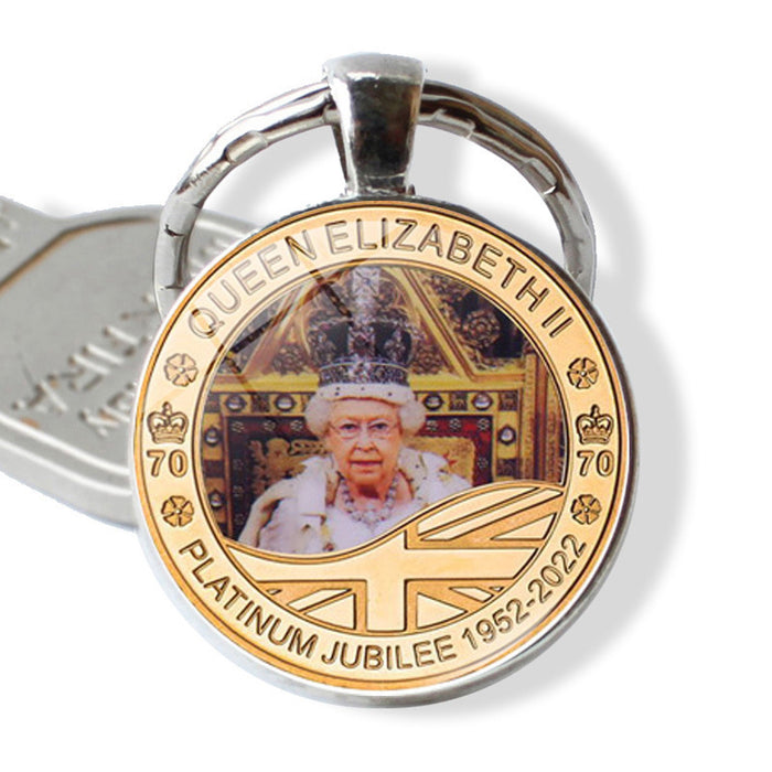 Keychains al por mayor de la aleación de zinc Queen Elizabeth II Souvenir JDC-KC-Jiay009