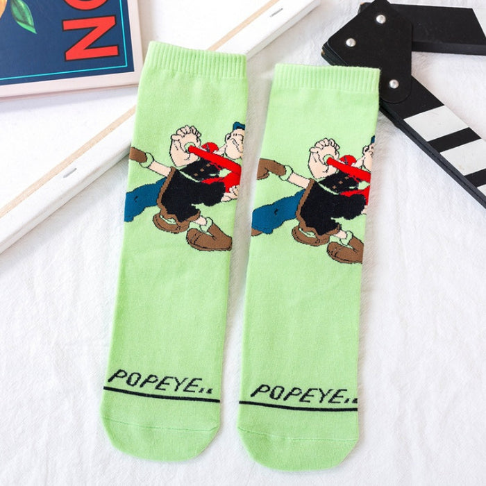 Wholesale cartoon couple tide socks Korean trend spinach popeye socks MOQ≥5 JDC-SK-ZQB010