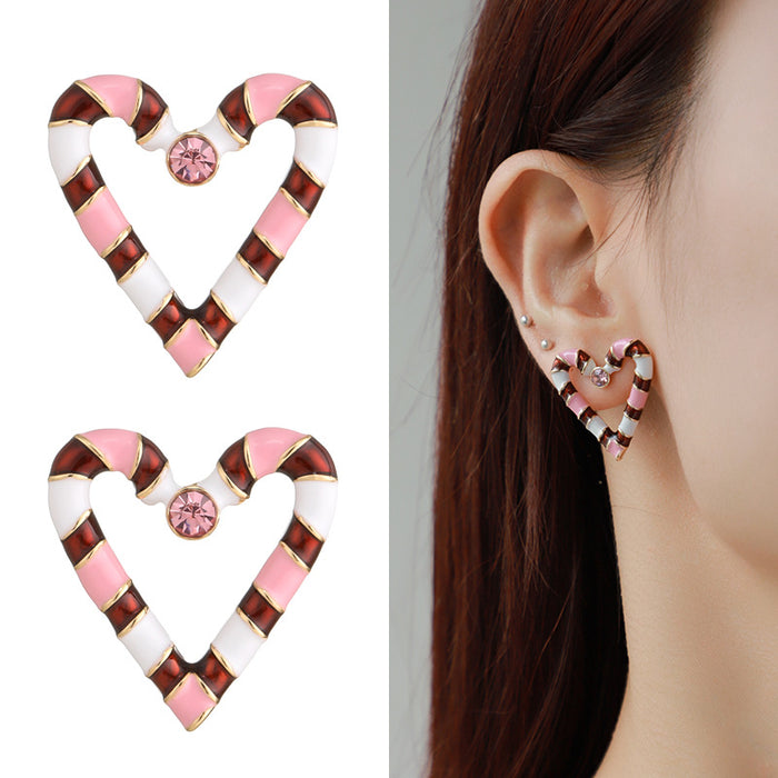 Wholesale Earrings Alloy Heart Bow Drip Oil JDC-ES-KenJ016