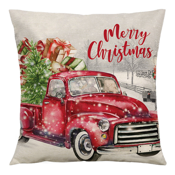 Wholesale Christmas Vintage Printed Linen Pillowcase MOQ≥2 JDC-PW-Aisha007
