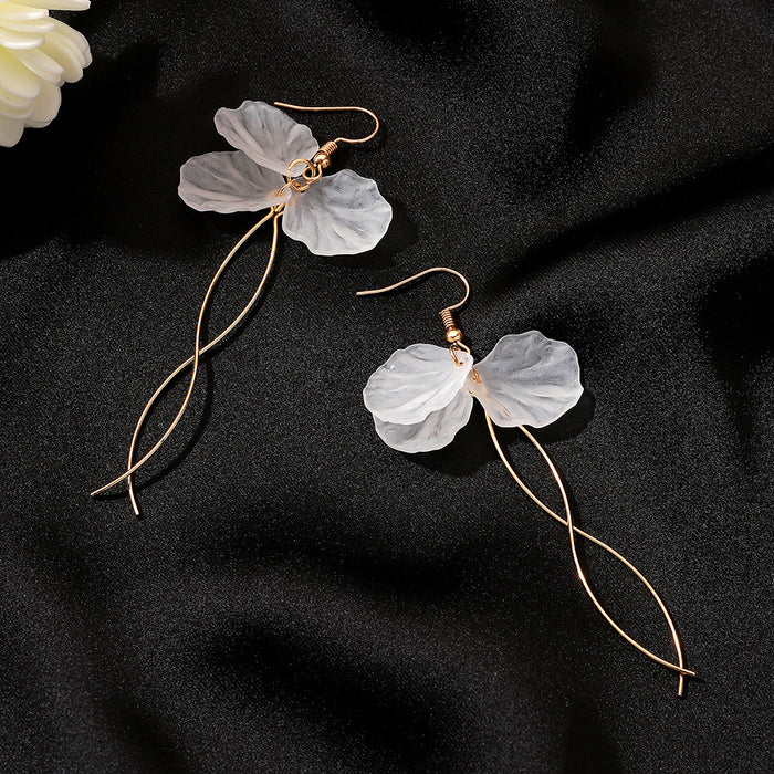 Wholesale Earrings Alloy Resin Multilayer Ice Flower Petal Tassel JDC-ES-A559