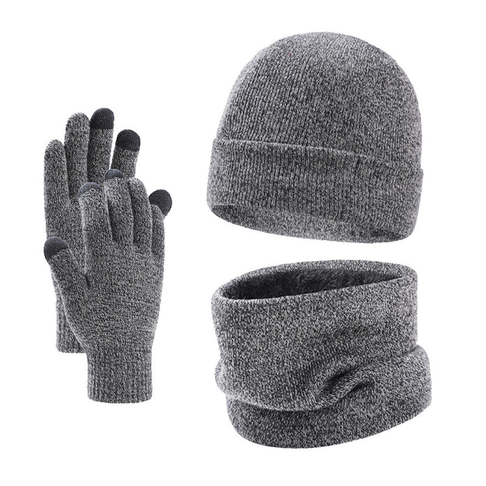 Wholesale Hat Cotton Acrylic Warm Knit Scarf Gloves 3 Sets MOQ≥2 JDC-FH-TZ004