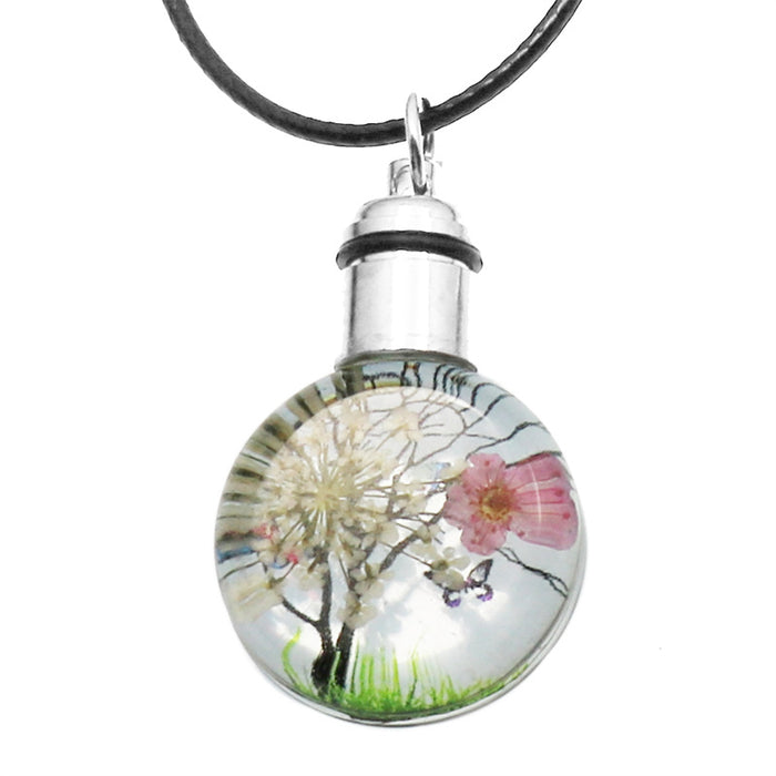 Wholesale Necklace Glass Dry Flower Gypsophila Glowing Necklace JDC-NE-MoS001