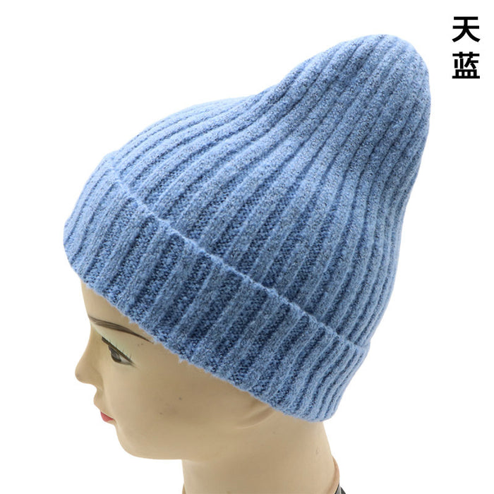Wholesale Hat Polyester Curling Solid Color Thick Thread Knit Hat JDC-FH-YaoX002