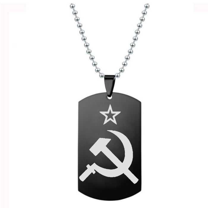 Keychains al por mayor para mochilas de acero inoxidable Ejército Rojo Soviético Hoz Martilla MOQ≥2 JDC-KC-ZongB008