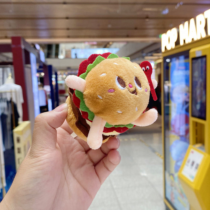 Wholesale Keychain PP Cotton Cute Burger Hot Dog Drumstick Plush Pendant JDC-KC-XiongY001