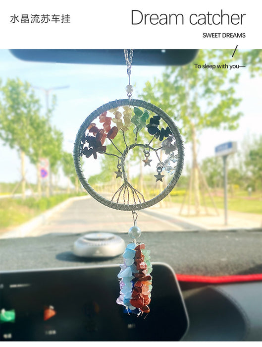 Wholesale high-end crystal stone car hanging hand-woven dreamcatcher MOQ≥2 JDC-DC-MYing009