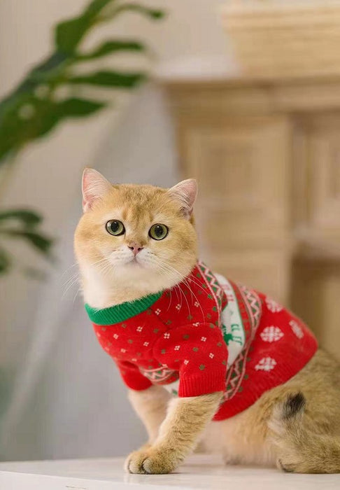 Wholesale Pet Dog Cat Christmas Sweater Elk Knit Jacket JDC-PC-Tengy006