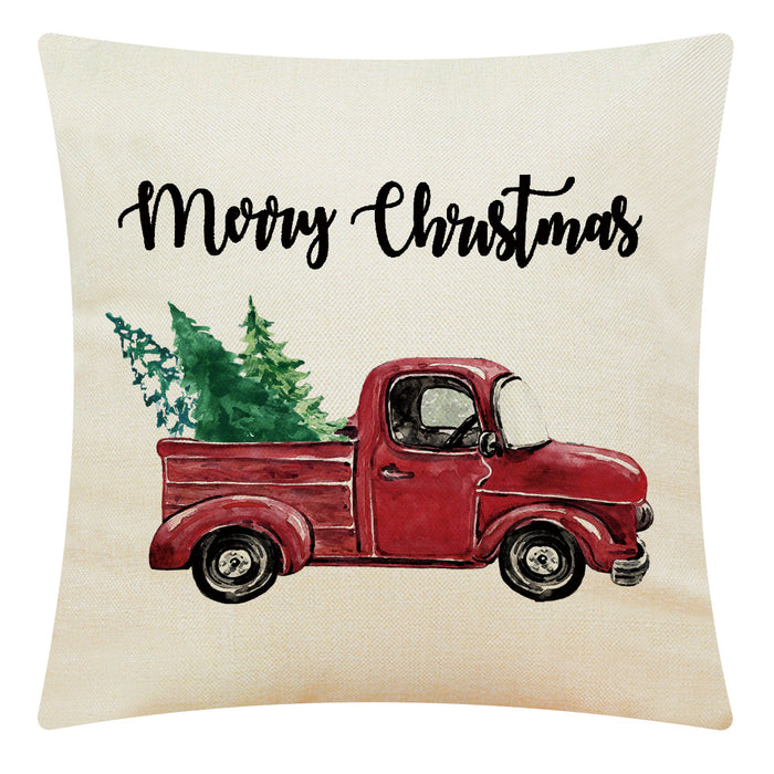 Wholesale Pillowcase Christmas Deer Hat Home Cotton Linen Pillowcase JDC-PW-XinXi002