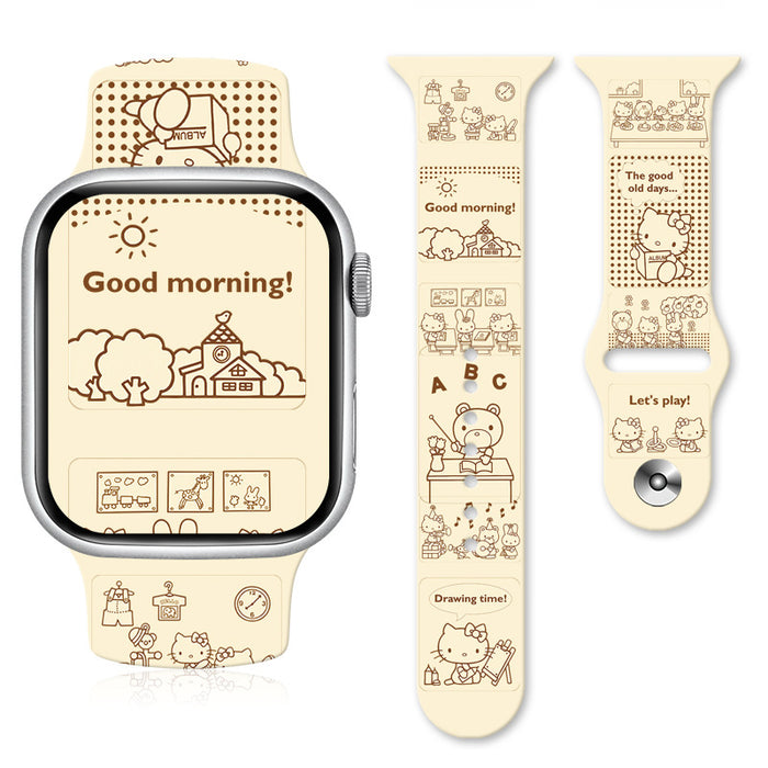 Wholesale Cartoon Silicone Strap Suitable for Apple Watch Strap (S) JDC-WD-NuoQi007