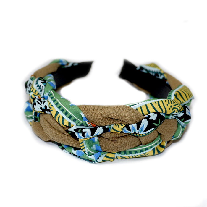 Wholesale Headband Fabric Resort Bohemian Twist Braid MOQ≥3 JDC-HD-HMXS004