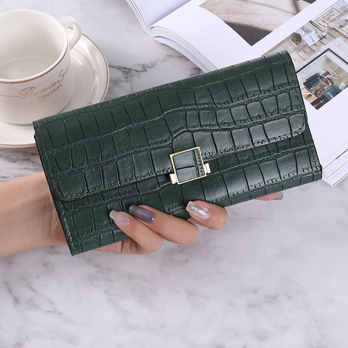 Wholesale Wallet PU Solid Color Buckle Multi-card Large Capacity Coin Purse JDC-WT-Enyibei003