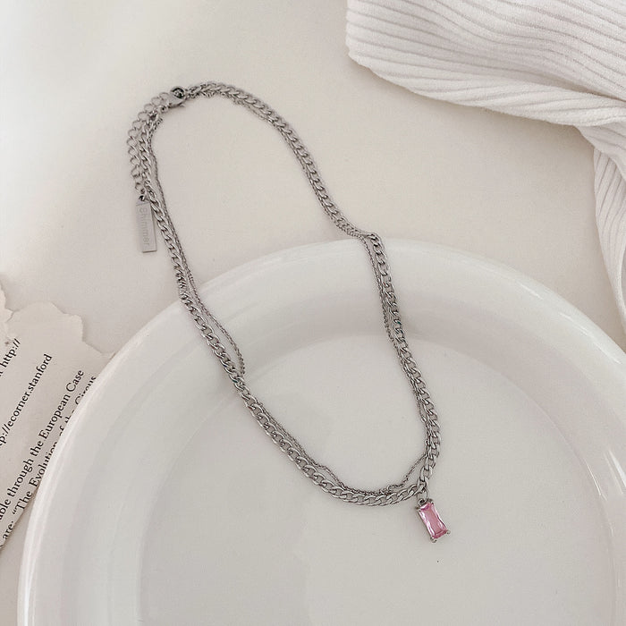 Wholesale pink love pearl necklace JDC-NE-NaiS001