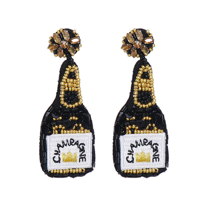 Jewelry WholesaleWholesale Rice Beads Wine Bottle Shape Earrings JDC-ES-LIUM002 Earrings 榴芒 %variant_option1% %variant_option2% %variant_option3%  Factory Price JoyasDeChina Joyas De China