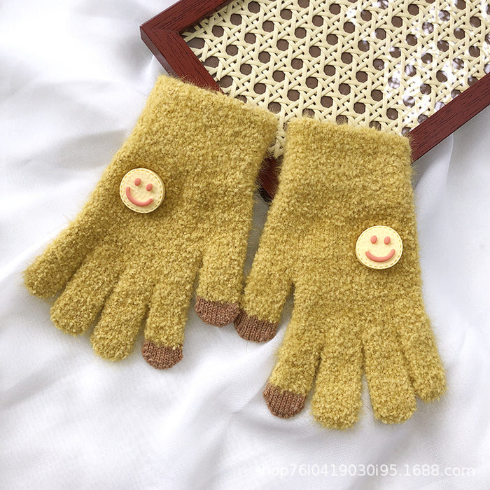 Wholesale Gloves Nylon Warm Gloves Smiley Touch Screen MOQ≥2 JDC-GS-JunR003