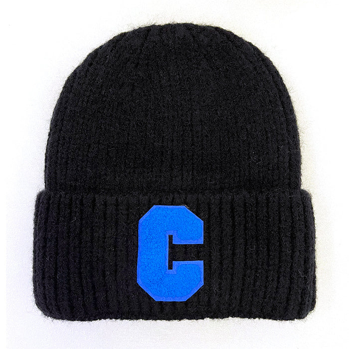 Wholesale Hat Blended Letter C Logo Solid Color Knit Cap JDC-FH-Feilin002