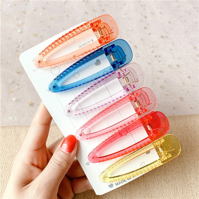 Wholesale Hair Clips Plastic Transparent Candy Color MOQ≥2 JDC-HC-JIAS001
